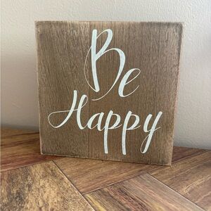 Be Happy Wooden Home Decor Art Box Sign
